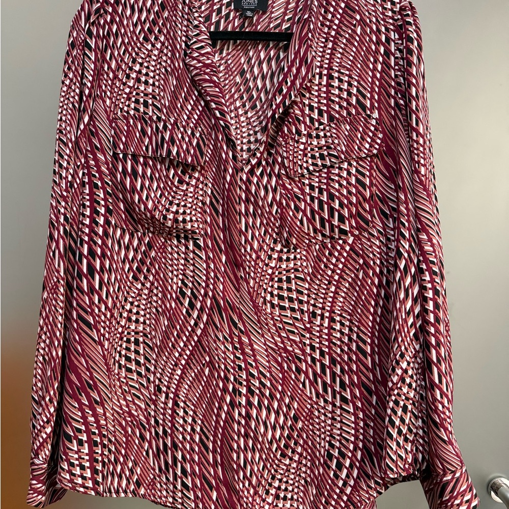 Chic Geometric Patterned Blouse